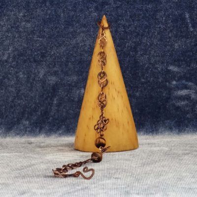 Pulsera de cobre hecha a mano con ojo de tigre natural