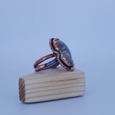 Anillo de cobre con cuarzo 4 Anillo de cobre con cuarzo