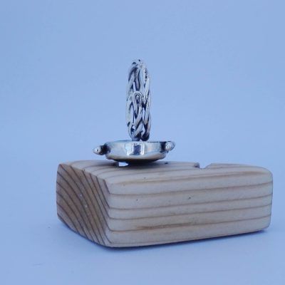 Anillo de plata con azurita