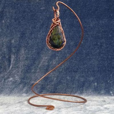 Colgante con azurita y cobre