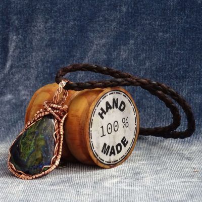 Colgante con azurita y cobre