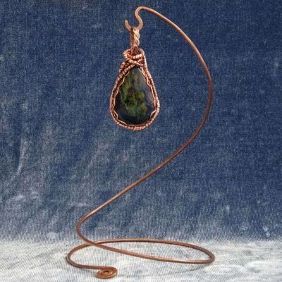 Colgante con azurita y cobre