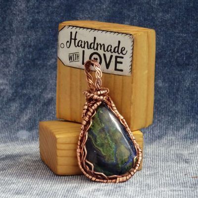 Colgante con azurita y cobre