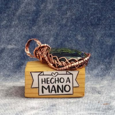Colgante con azurita y cobre