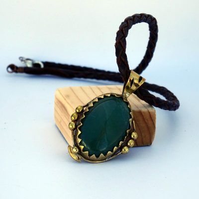 Colgante dorado con aventurina