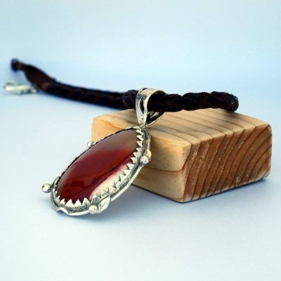 Colgante de plata con jaspe mocaita
