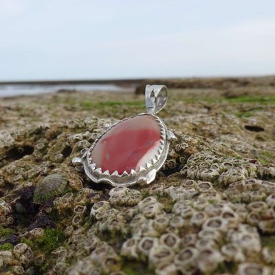 Colgante de plata con jaspe mocaita