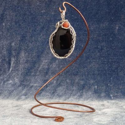 Colgante con obsidiana y plata