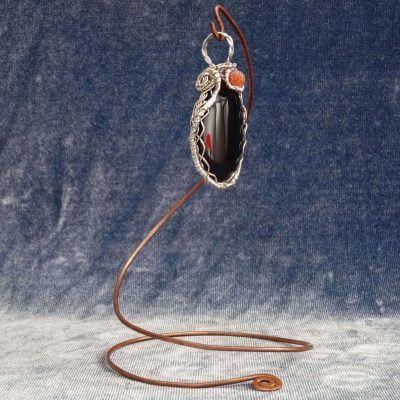 Colgante con obsidiana y plata