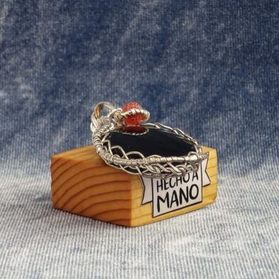 Colgante con obsidiana y plata