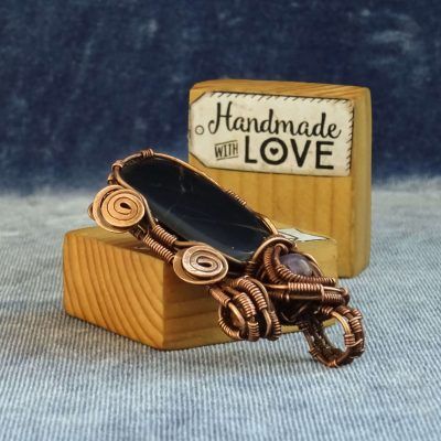 Colgante de cobre con septaria