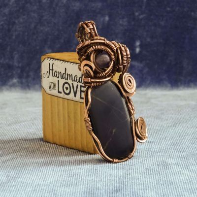 Colgante de cobre con septaria